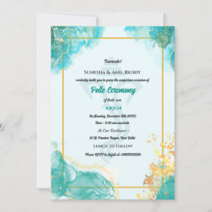 Invitación Ceremonia Poite Upanayanam Hindu Holy Thread Janeu