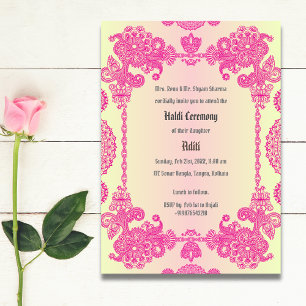 Invitación Ceremonia preBoda india Haldi