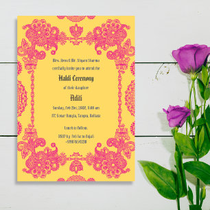 Invitación Ceremonia preBoda india Haldi