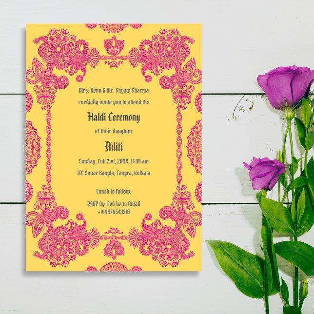 Invitación Ceremonia preBoda india Haldi (Subido por el creador)