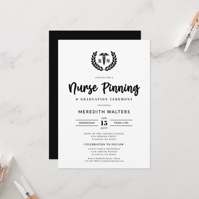 Invitación Ceremonia RN Pinning y Graduación en la Escuela de (Anverso/Reverso In Situ)