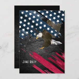 Invitación Ceremonia Scout: Águila calva en la bandera