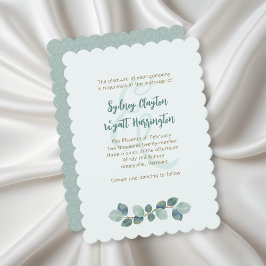 Invitación Ceremonia simple de Boda Eucalyptus deja