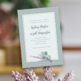 Invitación Ceremonia simple Eucalyptus deja Boda