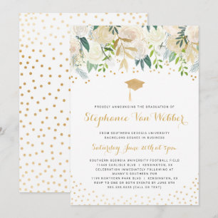 Invitación Ceremonia y fiesta de graduación del confeti