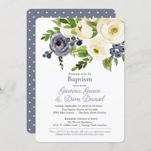 Invitación Ceremonia y recepción del bautismo - Chica, niño o