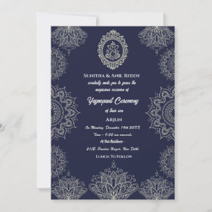 Invitación Ceremonia Yagnopavit Upanayanam Hindu Thread Janeu