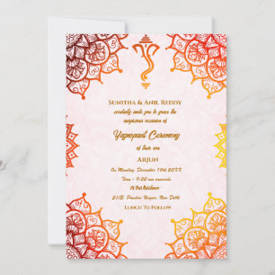 Invitación Ceremonia Yagnopavit Upanayanam Hindu Thread Janeu