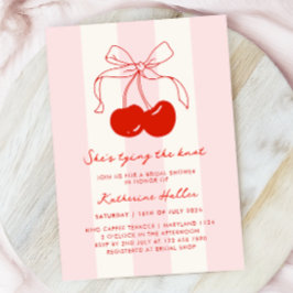 Invitación Cereza que está atando la ducha nupcial