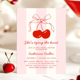 Invitación Cereza que está atando la ducha nupcial
