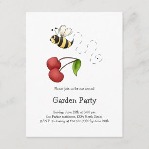 Invitación Cerezas de campo - Abeja y cerezas