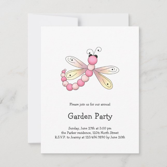 Invitación Cerezas De Campo ・ Dragón Rosa & Apricot. (Anverso)