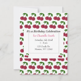 Invitación Cerezas de Cumpleaños de Verano