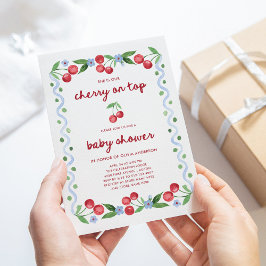 Invitación Cerezo arriba | Baby Shower caprichoso de guión ro