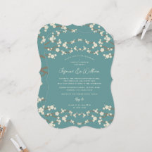 Cerezo crema Flor de cerezo Azul turquesa Boda asi