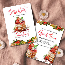 Invitación Cerezo de fresa Pancake dulce bebé ducha