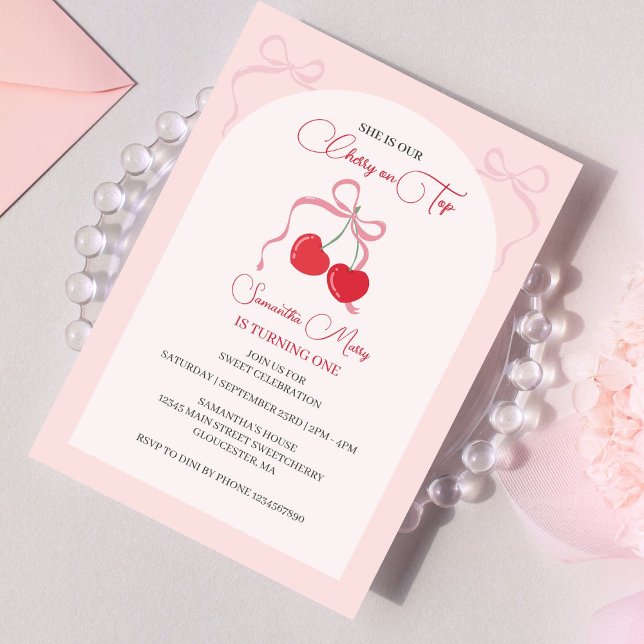 Invitación Cerezo en el cumpleaños de la reverencia rosada su (Subido por el creador)