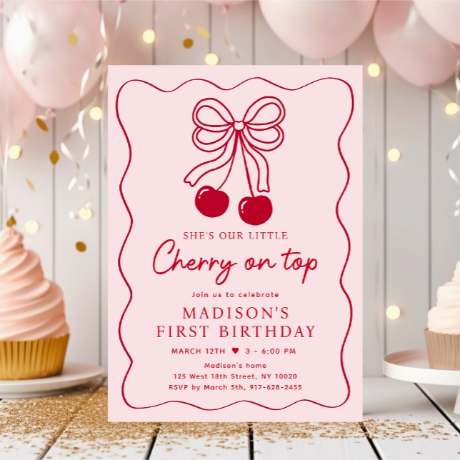Invitación Cerezo en el cumpleaños de la reverencia rosada su (Subido por el creador)
