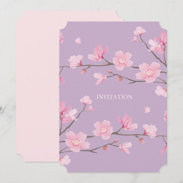 Invitación Cerezo en flor (Anverso / Reverso)
