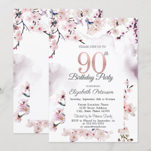 Invitación Cerezo en flor 90 cumpleaños