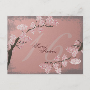 Invitación Cerezo en flor dulce 16 cumpleaños