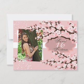 Invitación Cerezo en flor dulce 16 cumpleaños