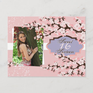 Invitación Cerezo en flor dulce 16 cumpleaños