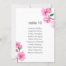 Invitación Cerezo en flor. Número de tabla de primavera con a