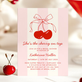 Invitación Cerezo en la ducha de novia retro