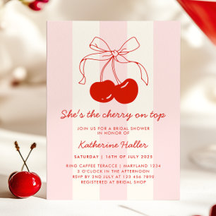 Invitación Cerezo en la ducha de novia retro