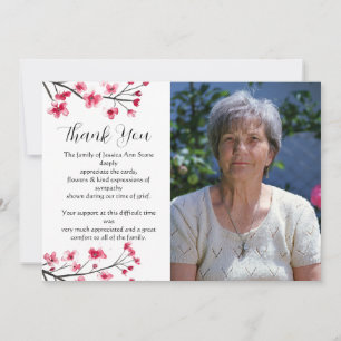Invitación Cerezo Floral Funeral Muerte Gracias