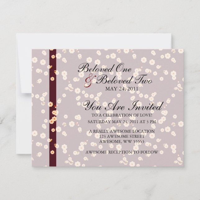 Invitación Cerezo Japonés Florido (Anverso)