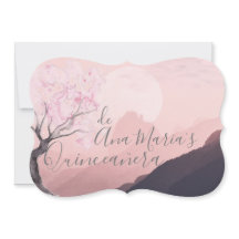 Cerezo japonés rosa y definitivamente brumosas