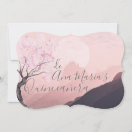 Invitación Cerezo japonés rosa y definitivamente brumosas
