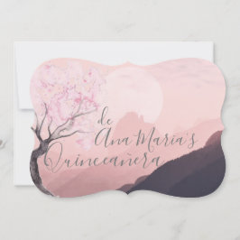 Invitación Cerezo japonés rosa y definitivamente brumosas