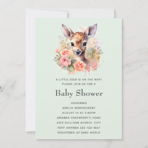 Invitación Cerquillo De Cerveza Rodeado Por Baby Shower Rosas