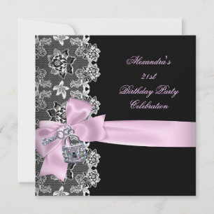 Invitación Cerradura de llave de fiesta de cumpleaños floral