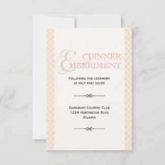 Invitación Cerramiento de recepción con ampersand rosa polvor