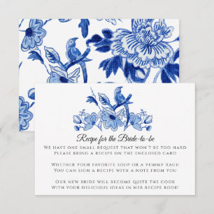 Invitación Cerramiento de Receta Floral de Pájaro Chino Blanc