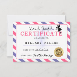 Invitación Certificación de dientes perdidos por hadas dentar