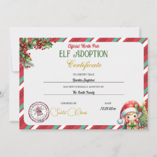 Invitación Certificado de adopción de duende