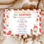 Invitación Certificado de adopción de Elf adopta un Navidad d<br><div class="desc">(H) Esta linda carta de elfo es una adición perfecta a tus Navidades mágicos.</div>