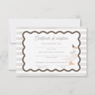 Invitación Certificado de Adopción del Primer Cumpleaños de U