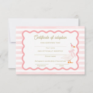 Invitación Certificado de Adopción del Primer Cumpleaños de U