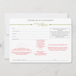 Invitación Certificado de Autenticidad