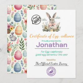 Invitación Certificado de Celda Personalizada de Huevos de Pa