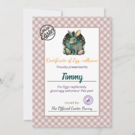 Invitación Certificado de Celda Personalizada de Huevos de Pa