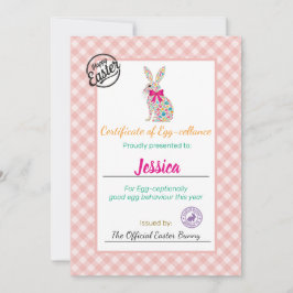 Invitación Certificado de Celda Personalizada de Huevos de Pa