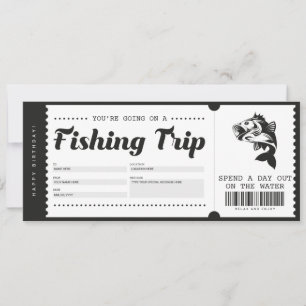 Invitación Certificado de cupón de cheques de viaje de pesca