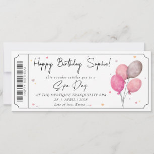 Invitación Certificado de entrada de regalo de oro para Rosa
